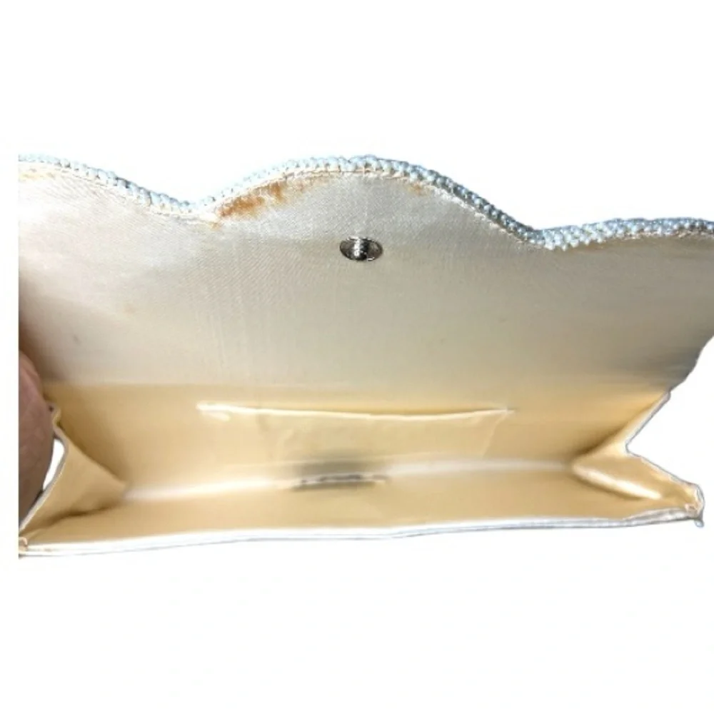 Vintage Elegant Maison Blanche White Pearl Beaded Clutch